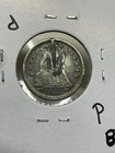 1853 Silver Seated Liberty Dime Love Token    j C    Initials Vintage Antique-kr19