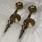 Vintage Pair Of Brass Candlestick Wall Sconce Heavy Candle Holders 16  India
