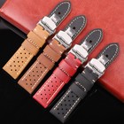 Genuine Leather Watch Band 20 22 24mm Strap Cowhide Watchband Deployment Clasp