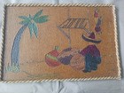 Three Vintage Collectible Mexican Folk Art String Cork Rope Paintings On Wood