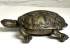    antique Original 1890s Brass Tortoise Turtle Inkwell Victorian Paperweight Vtg   