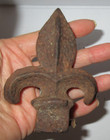 Vintage 2 Cast Iron Fleur De Lis Spear Fence Post Topper Finial 4 