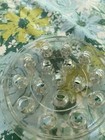 Vintage Clear Glass Floral Frog  5    Across  16 Hole Flower Arranging