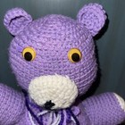 Vintage Handmade Knit Crocheted Bear Stuffed Animal Plush Purple 12   