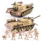 Ww2 Army Tank Toy Set 2 Desert Tan Military Tanks 10 Soldiers 1 72 Scale New Usa