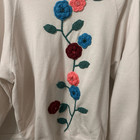 Vintage Floral Embroidered Cream Sweatshirt