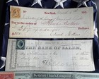 5 Diff  Vintage 1800 s Checks  Ck Lot5  All W  Revenue Stamps  Vignettes 1864 