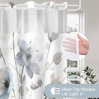 No Hook Bohemian Floral Shower Curtain Set 71x74 Inches