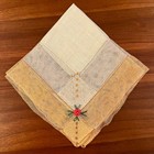 Vtg antique Lot Of 4 Handmade Knotted Lace Embroidery Handkerchief Silk Fine Lin