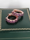 Vintage 1990-s 14 Ct Rolled Gold Amethyst Earrings-hallmarked 585 Rg