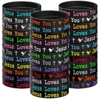 36 Pcs Jesus Loves You Silicone Wristbands Colorful Rubber Bracelets Christian S