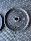 Vintage  1960 Marcy Co Los Angeles 45 Lb Cast Iron Plates Pair  Olympic