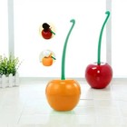 Cherry Shape Toilet Brush Holder Set Bathroom Cleaning Brush Red Plastic