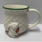 Vintage 1982 Avon Bunny Collection Mug Basket Weave Ceramic   Spring Easter Cup