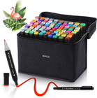80 Colors Markers Graphic Drawing Painting Art Dual Tip Sketch Pens Kit Anm