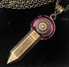 Vintage Necklace Art Deco Pendant Antique Amethyst Czech Glass