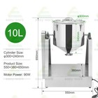 10l 110v Electric Powder Mixer Blender Lab Dry Powder Dry Dough 304 Stainless