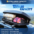 Rooftop Cargo Box Carrier Dual-side Open Hard-shell 135lb Roof Mount Luggage