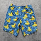 Neff Shorts Mens Small Blue Yellow Rubber Duck Swim Trunks Drawstring 18pt5601