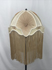 Antique Victorian Art Deco Handmade Lamp Shade Needlepoint Long Fringe   read  