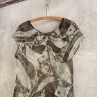 Antique 1920s Black   White Silk Chiffon Full Length Dress Large Florals Vintage