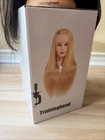Traininghead Mannequin Head Human Hair Cosmetology Training Styling Doll Brunett