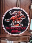 Vintage Winchester Porcelain Sign 30  Firearm Rifle Shotgun Western Ammuntion