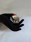 Victorian Elephant Pin Cushion Red Velvet Sterling Silver Antique