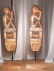 Set Of 2 Vintage Wooden 13 5 Inches Tall Monkey Decorative Figures
