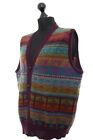 Michael Ross Men s Knit Vest 2xl Purple Colorful Patterned Button V-neck Wool
