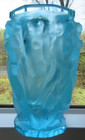 Frantisek Halama Czech Frosted Blue Art Glass Vase F h  60 2500 5 5 t Rare Blue