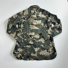 Forever 21 Men Military Jacket Size Small Green Camouflage Full Up Pocket