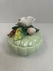 Fitz   Floyd Classics- Ceramic Trinket keep Box With Rose   Ladybug Inside