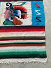 Vintage Handmade Mexican Pictorial Multicolor Kilim Rug Carpet 200x122cm