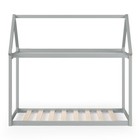 Twin Size Kids Bed Frame Wood Floor Children House Bed Baby Toddler Home Bedroom