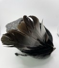 Sara Tiara Handmade In England Feathered Tweed Hat One Size Headband Style