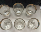  Vintage Mcm Gold   Turquoise Rocks Glasses Set Of 6 Weighted Lowball Whiskey 6 