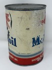 Vintage Mobiloil Socony Vacuum Pegasus Metal Oil Can Quart Empty Gas Sign Worn