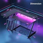 40 Inch Gaming Desk With Power Outlet   Led Lights  L Shaped Computer Gaming