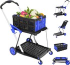 Collapsible Foldable Utility Multi Functional Shopping Cart   2 Baskets   Brake