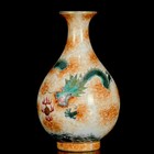 A Pair Chinese Porcelain Gilded Handpainted Exquisite Dragon Pattern Vase 10762