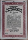 1000 Reichsmark 1937 4 1 2  ige Schatzanweisung - 3rd Reich Loan Bond - V39 43