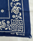Vintage Floral Blue Elephant Trunk Down Cotton Bandana 16  Very Rare Design