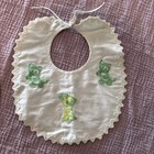 Vintage 1970s Baby Bibs Cats Kittens Green White Yellow See Of 2