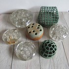 Vintage Lot Of Flower Frogs Glass cage ceramic Lot Of 7 Mcm Flower Arranging