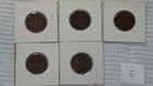 5-piece Mixed Year Lot Of Authentic Japanese 1 Sen Bronze Coins  taisho Era 