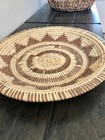 Vintage Collectible Native American-style Round Woven Shallow Bowl Tray