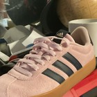 Adidas Women   s Clow Top Lace-up Suede Athletic Sneakers Pink Black Gum Sole
