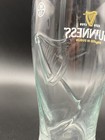 Guinness Beer Pint Glass Laser Etched Harp Molded Shape 
