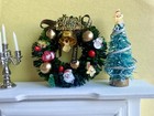 Miniature Christmas Wreath With Tree Dollhouse 1 12 Scale Decoration